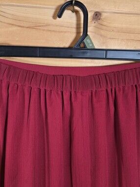 Banana Republic Women's Maxi Skirt XXl Tall Burgundy Elastic Waist Pull On NWT
